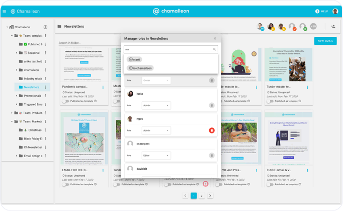 Edit the same email with multiple team members simultaneously and see changes being made in real time