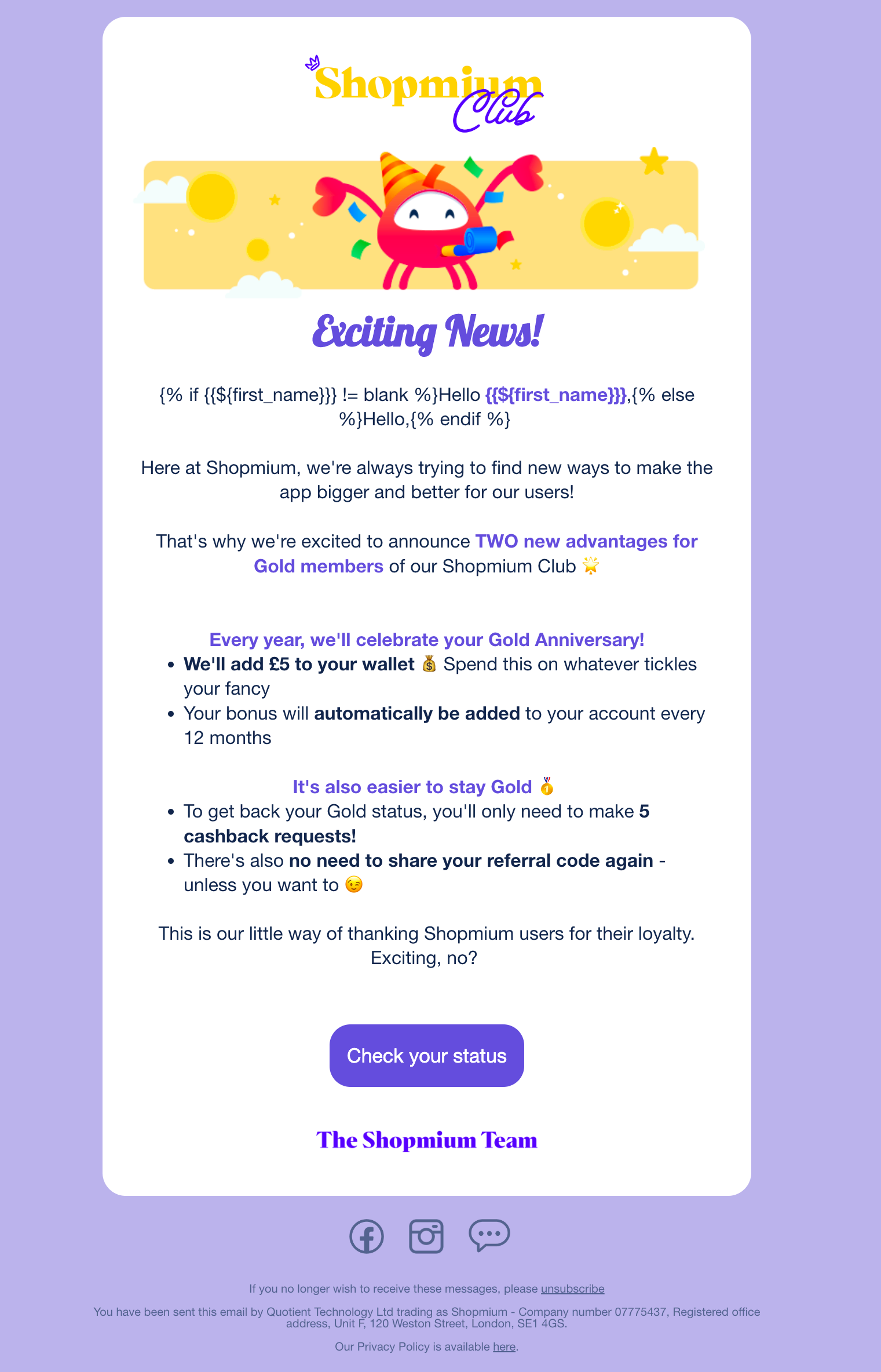 Shopmium email example